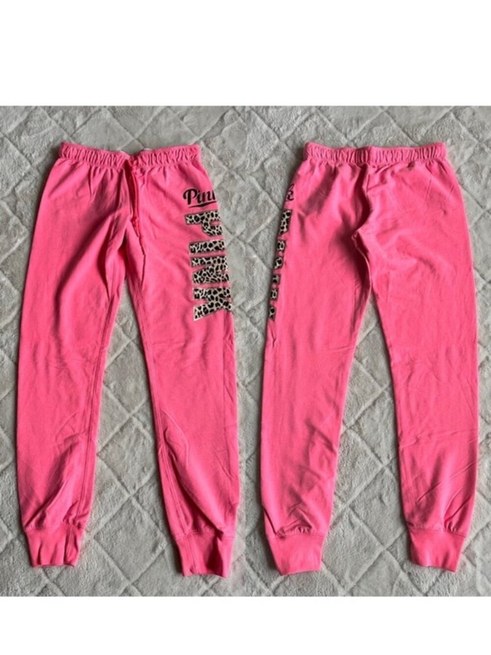 Victoria's Secret PINK | Hot Pink & Cheetah Print Joggers | Size Extra Small